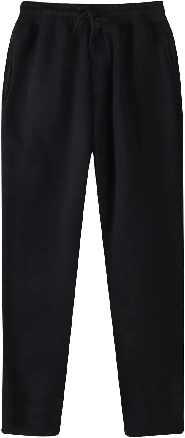 Mens Sweatpants Slim Fit Drawstring Workout Jogger Pants Athletic Workout Elastic Waisted Casual Running Hiking Pants