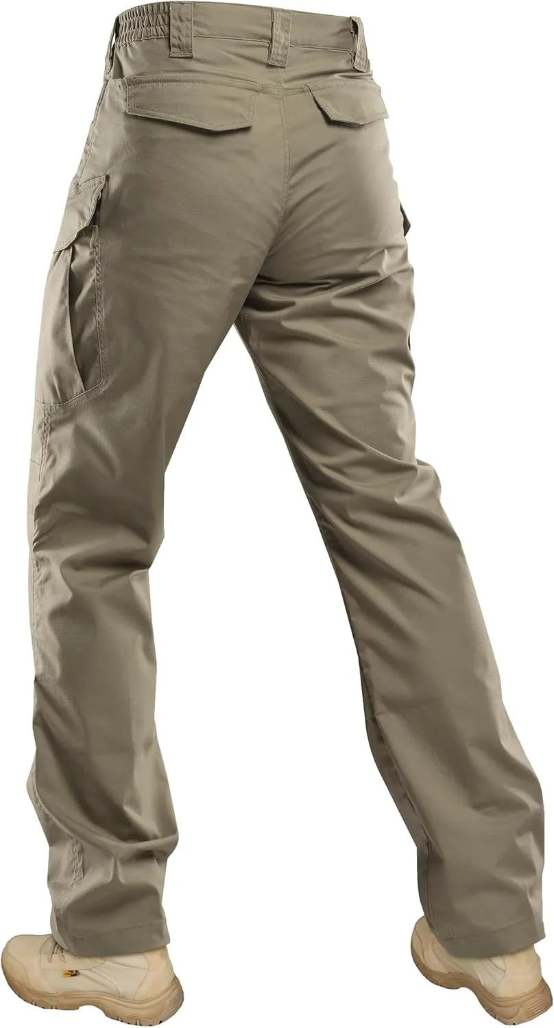 Men's Tactical Pants Stretch Ripstop with 14 Multi Pockets Water Resistant Gusseted Work Cargo Pants