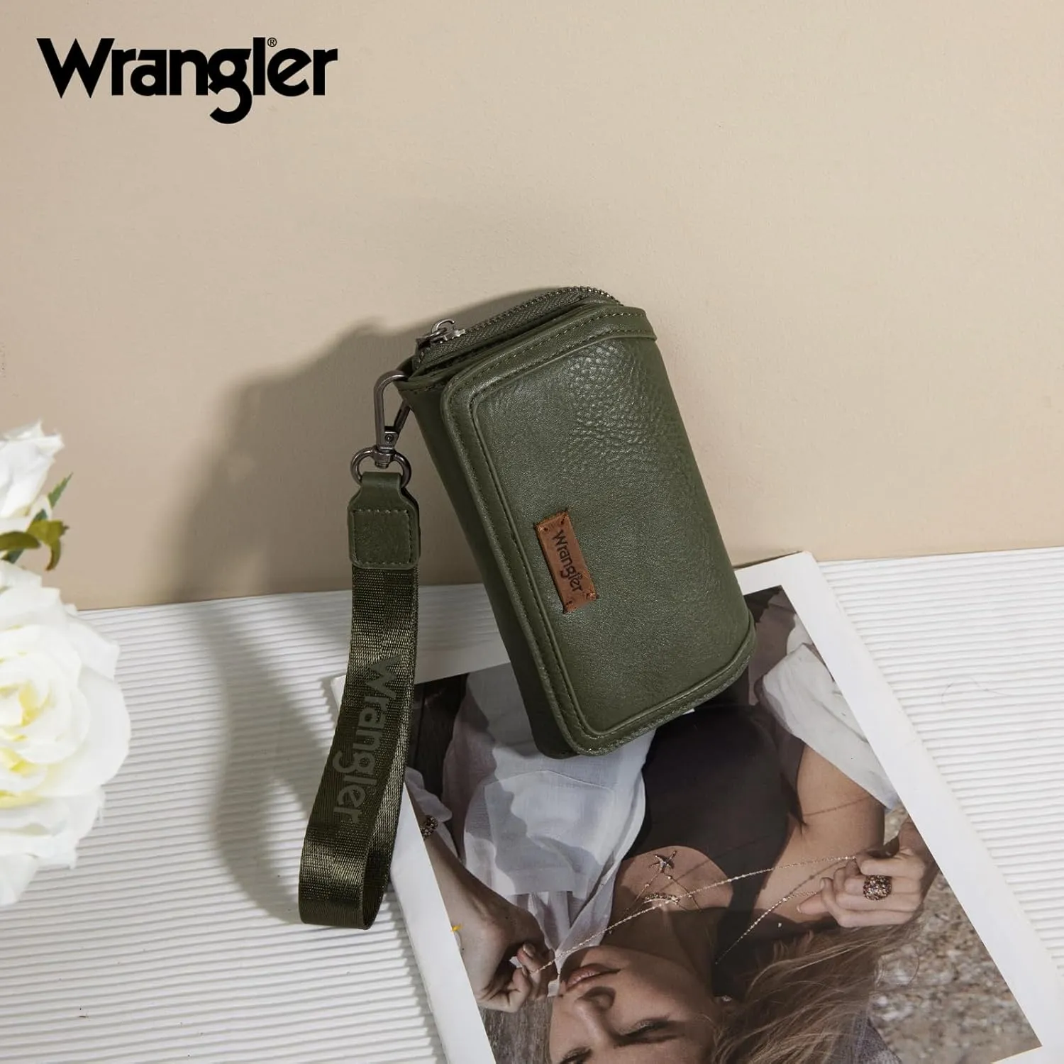 Montana West X Wrangler Wallet Purse for Women Minimalist Wristlet Wallet with RFID Blocking Credit Card Holder AR-WG155-W062GN