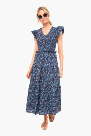 Multi Tilly Smocked Tiered Midi Dress
