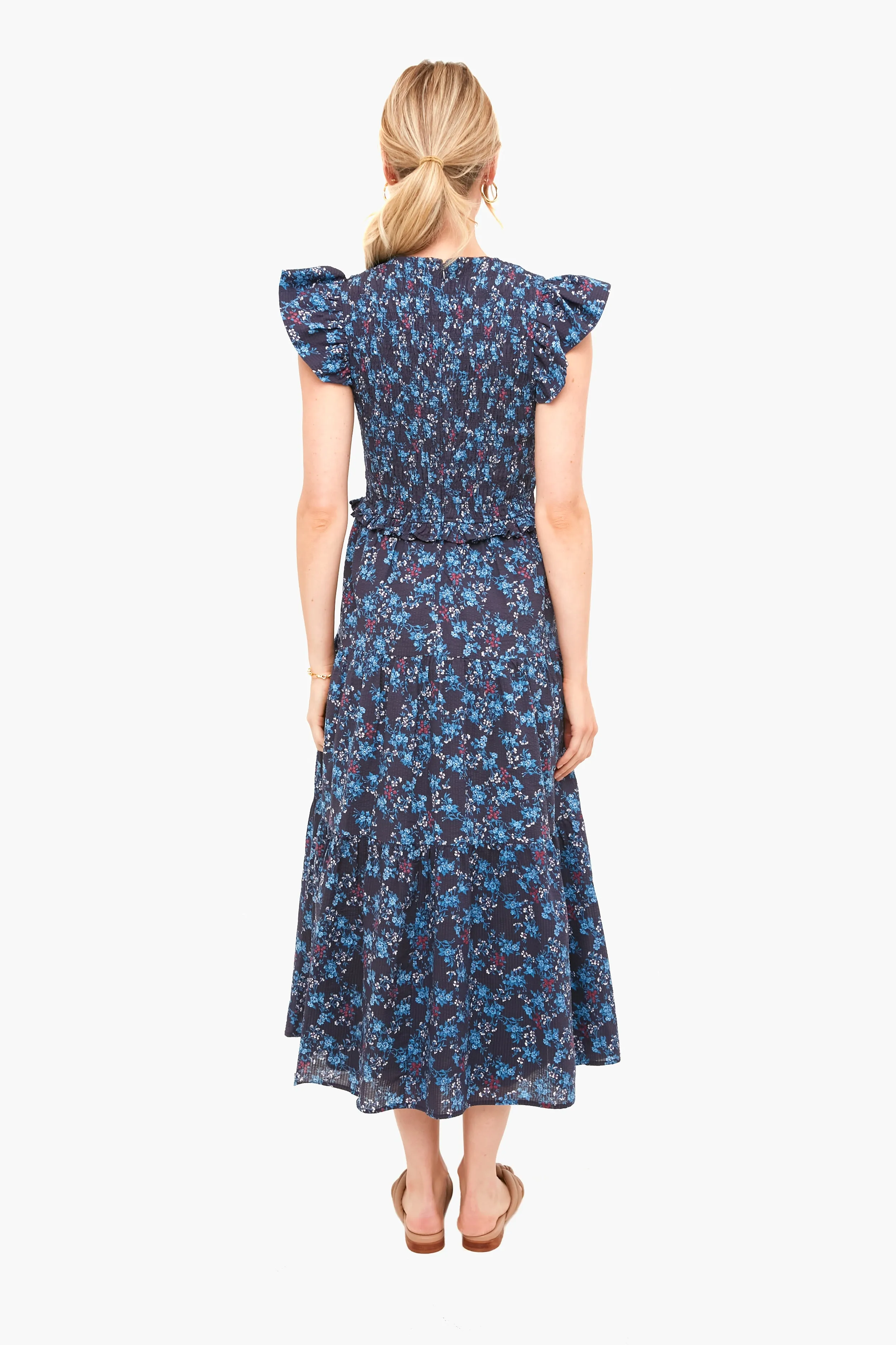 Multi Tilly Smocked Tiered Midi Dress
