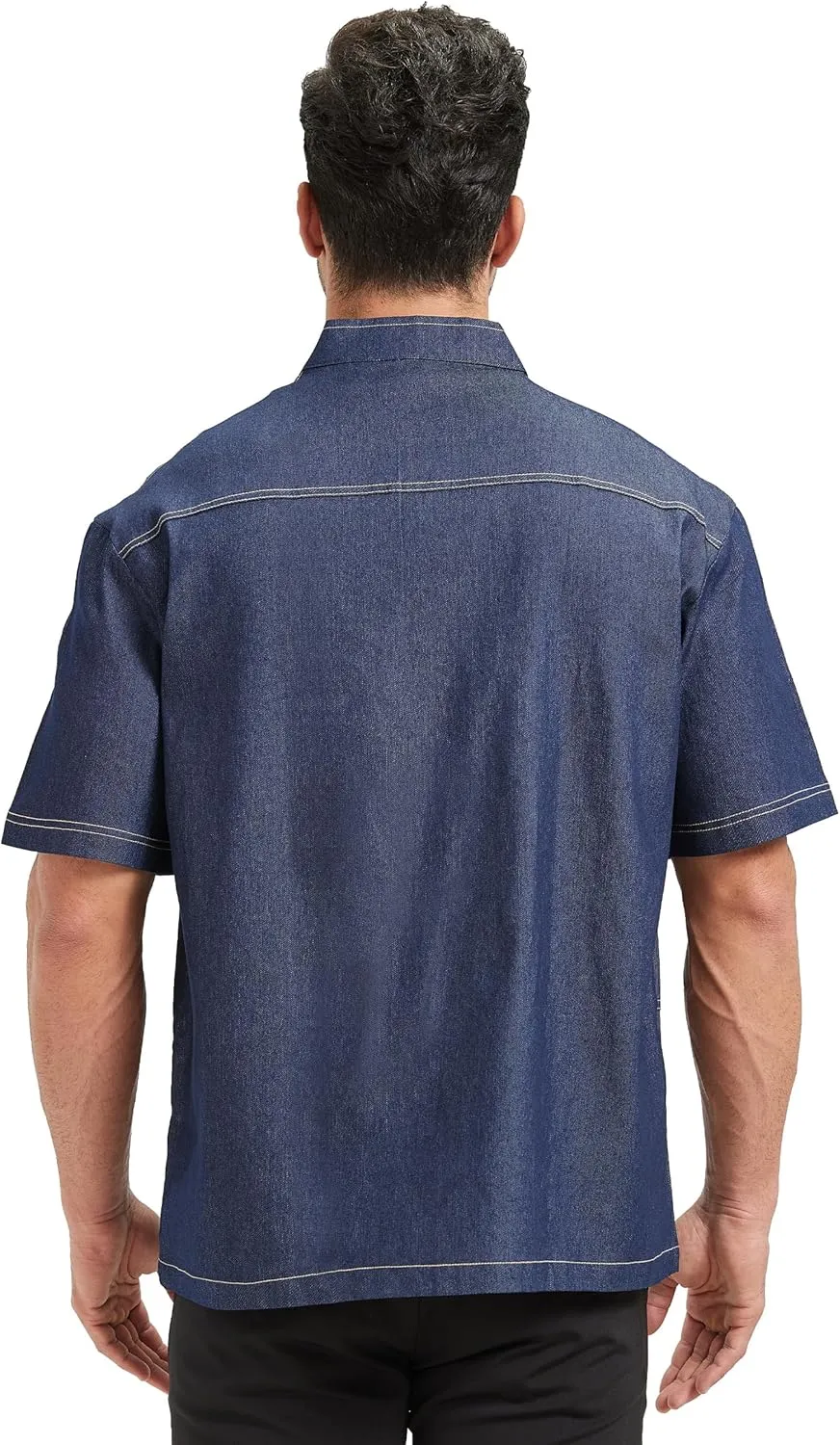 Nanxson Chef Coat Chef Jacket Denim Clothe Men's Long Short Sleeve Restaurant Kitchen Cooking Chef Uniform CFM0086