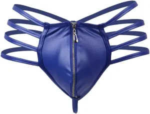 niceone Men's T-Back Bandage Seductive Thong Bulge Pouch Underpants Cotton Briefs Low Waist G-String Ice Silk Jockstrap Panties Athletic Supporter Jockstrap for Men Lingerie Blue M