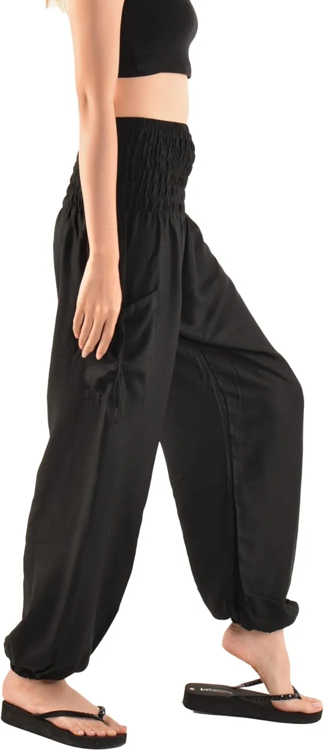 Orient Trail Women's Hippie Bohemian Palazzo Yoga Scrunched Bottom Tie Dye Harem Pants