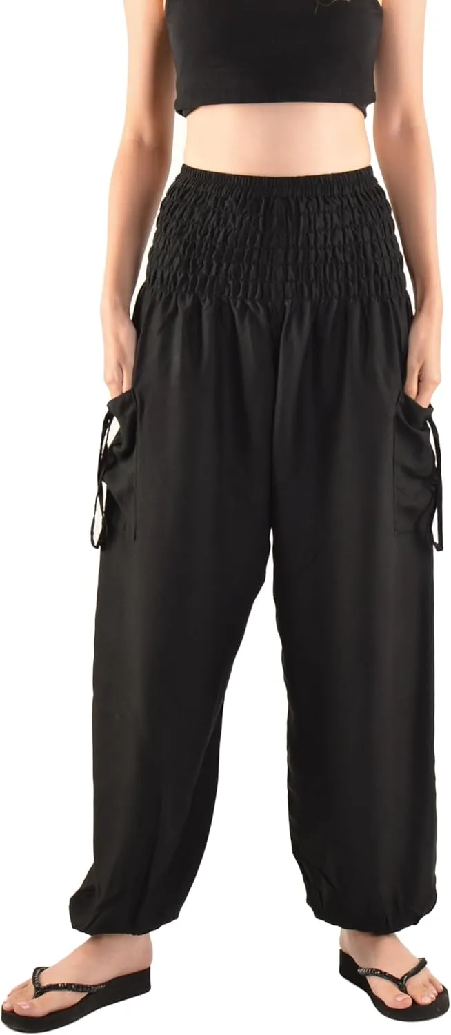 Orient Trail Women's Hippie Bohemian Palazzo Yoga Scrunched Bottom Tie Dye Harem Pants