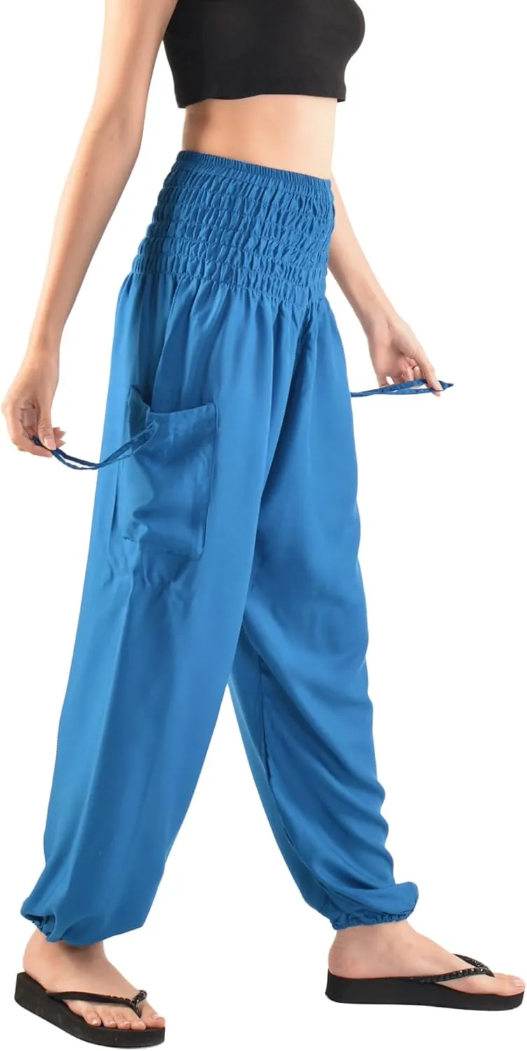 Orient Trail Women's Hippie Bohemian Palazzo Yoga Scrunched Bottom Tie Dye Harem Pants