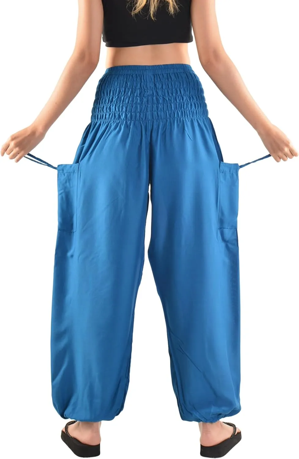 Orient Trail Women's Hippie Bohemian Palazzo Yoga Scrunched Bottom Tie Dye Harem Pants