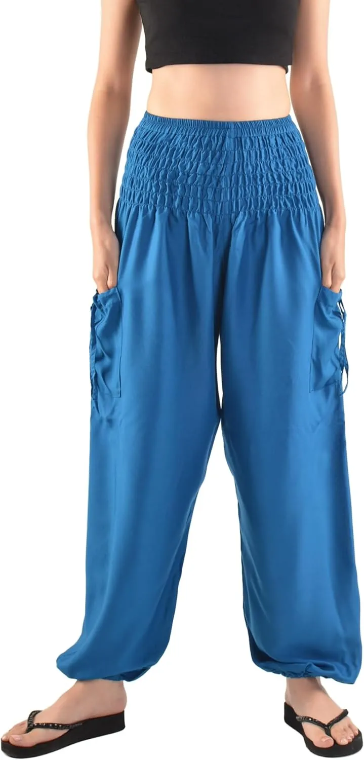 Orient Trail Women's Hippie Bohemian Palazzo Yoga Scrunched Bottom Tie Dye Harem Pants