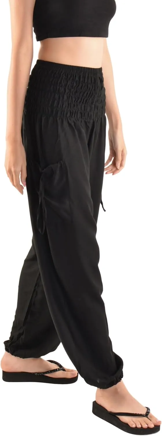Orient Trail Women's Hippie Bohemian Palazzo Yoga Scrunched Bottom Tie Dye Harem Pants