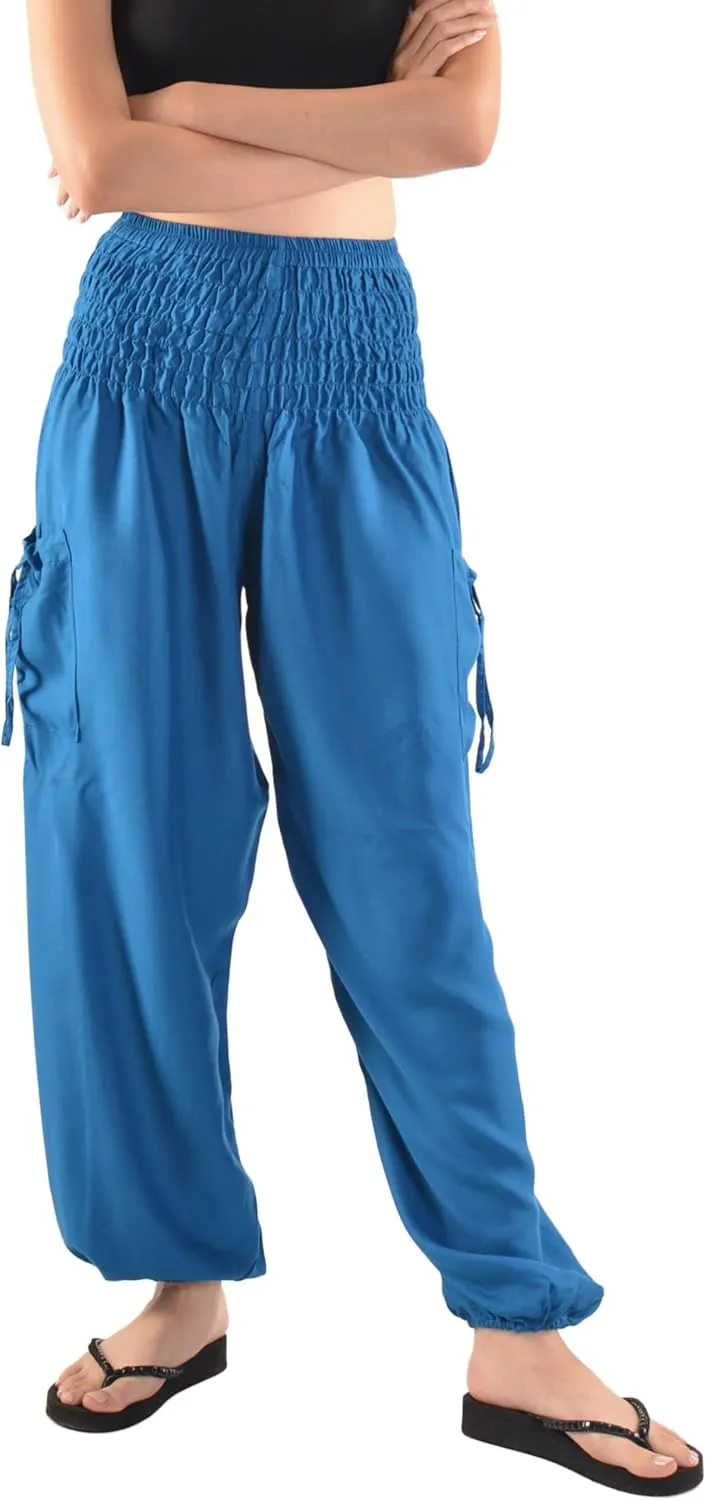 Orient Trail Women's Hippie Bohemian Palazzo Yoga Scrunched Bottom Tie Dye Harem Pants