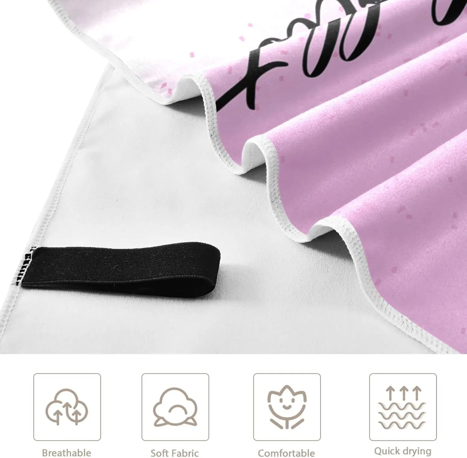 Oyihfvs Ballerina Dance Pink Quick Drying Beach Towel, Foldable Yoga Towel, Soft Sport Towel, Sweat Absorbent Towel with Storage Mesh Bag 31 x 71 inch (M)