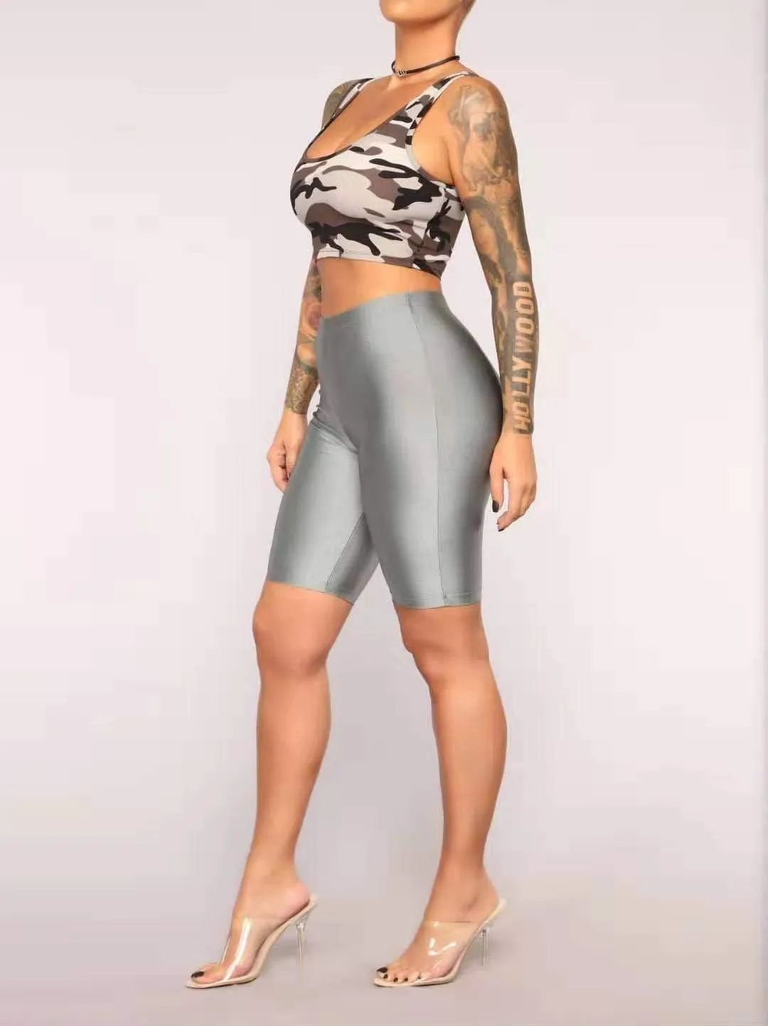 PESION Women's Active Biker Yoga Shorts, Sexy Spandex Boyshort