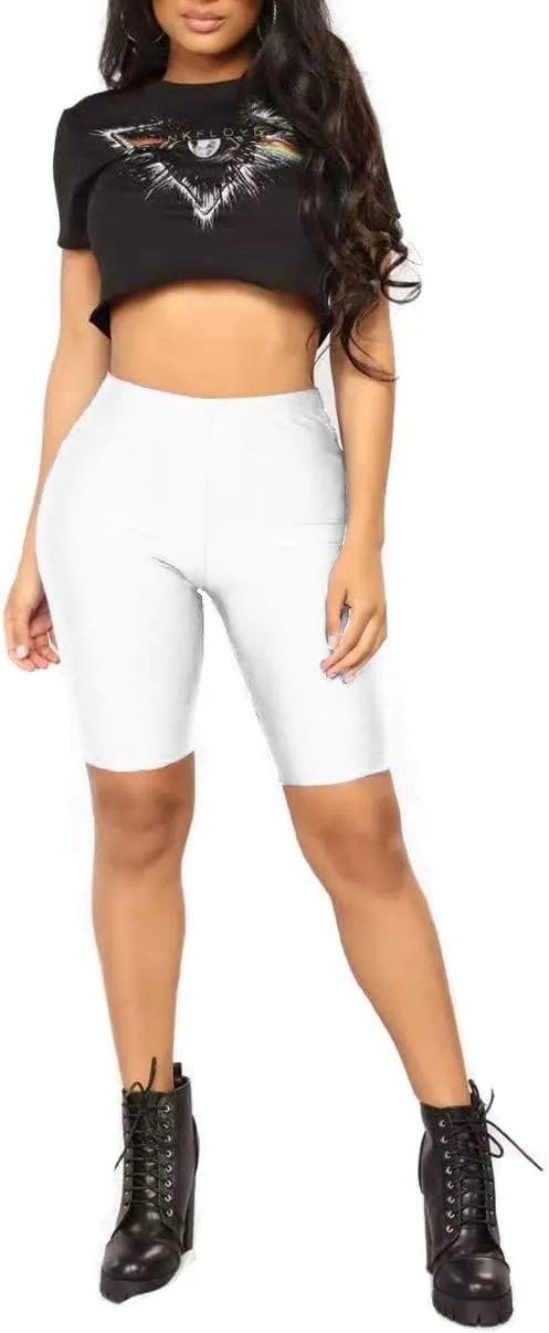PESION Women's Active Biker Yoga Shorts, Sexy Spandex Boyshort