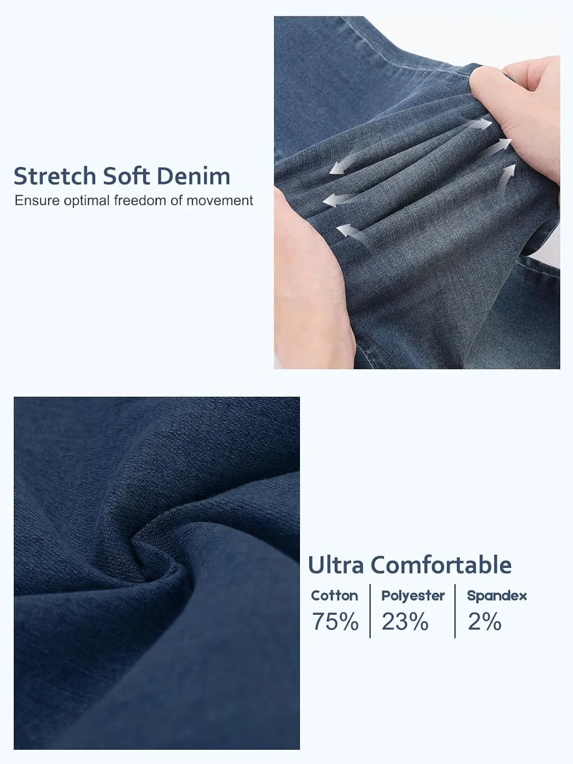 Pull on Skinny Jeans for Women, Stretchy High Waisted Leggings Trendy Tummy Control Demin Jegging with Pockets
