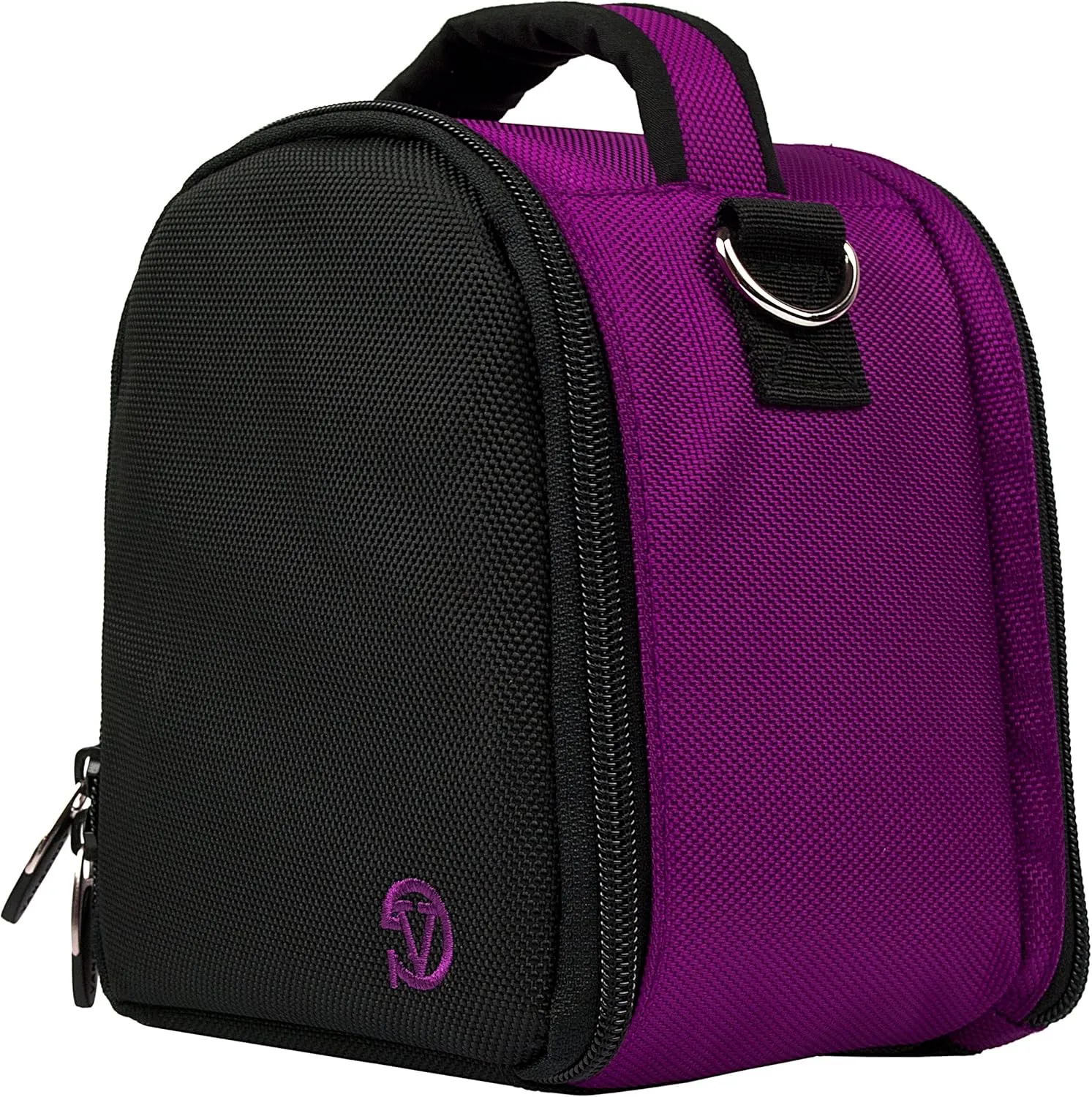 Purple Black SLR Small Camera Bag for Kodak PixPro Printomatic Smile Classic and Mini Shot