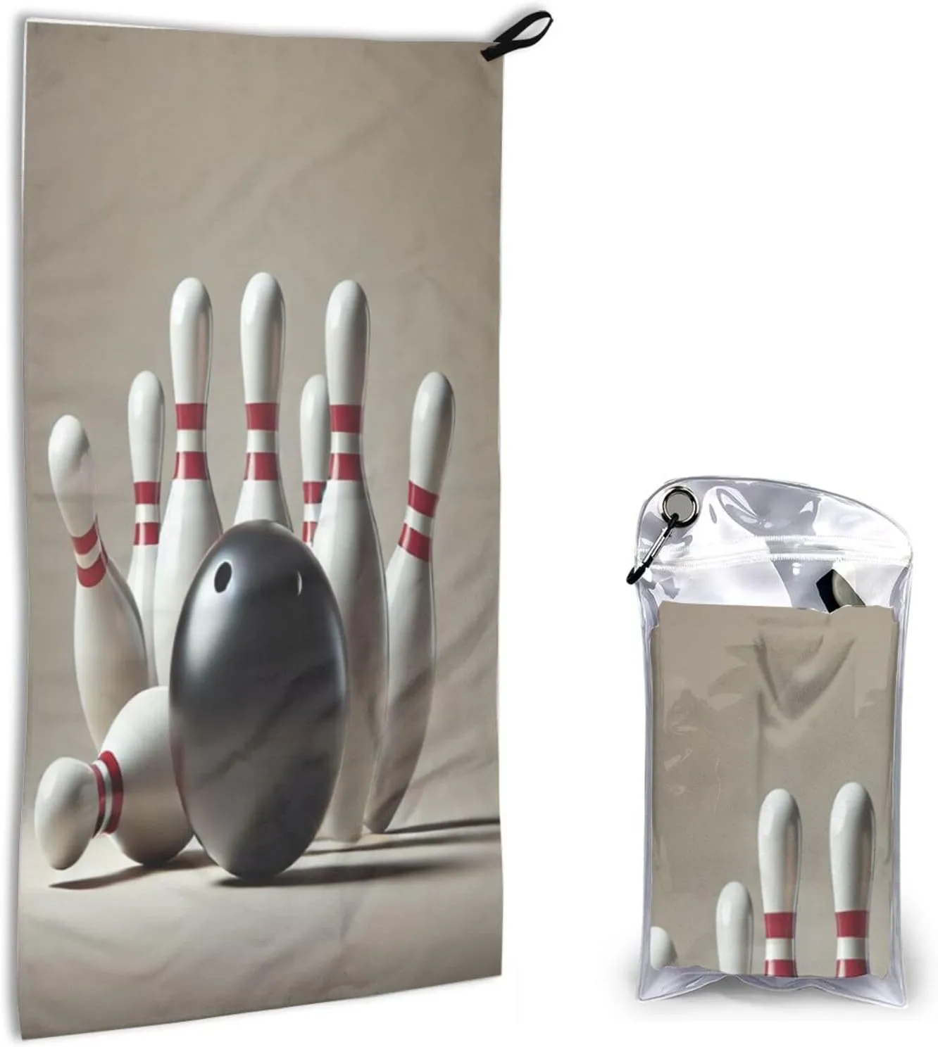 Quick Dry Microfiber Towel 3D Bowling Ball Lightweight Travel Towel for Gym,Beach,Hiking