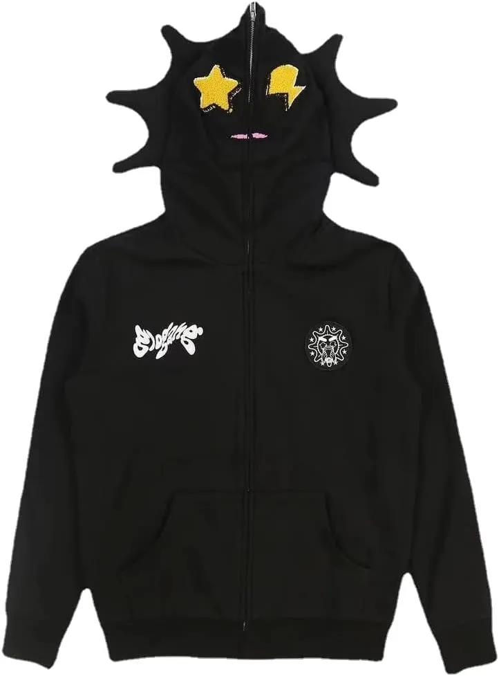 Retro Lazy Style Hoodie for Women Fun Multi Angle Full Zip Hoodie Y2k Casual Sweatshirt Jacket Harajuku Streetwear