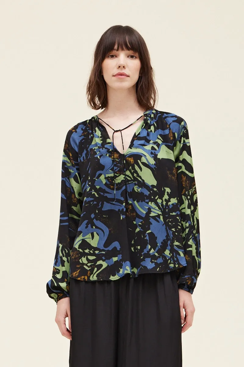 Satin Print Blouse