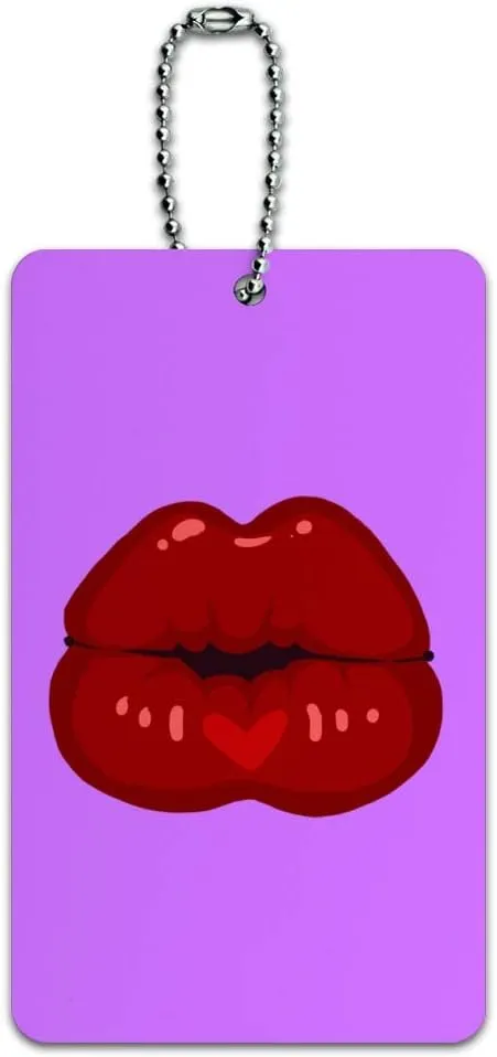 Seductive Luscious Kiss Lips Pucker Luggage Card Suitcase Carry-On ID Tag