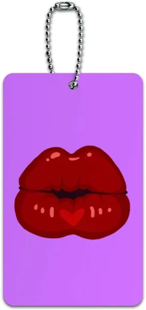 Seductive Luscious Kiss Lips Pucker Luggage Card Suitcase Carry-On ID Tag