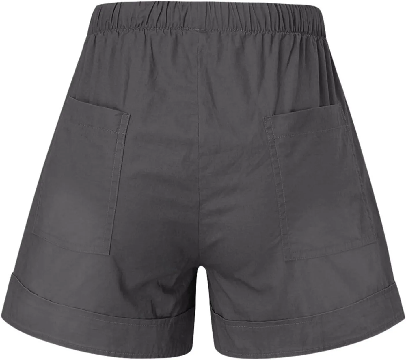 Short Pants Womens Summer Solid Color Causal Comfy Loose Fit Trousers with Pockets Drawstring Straight Leg Lounge Pants