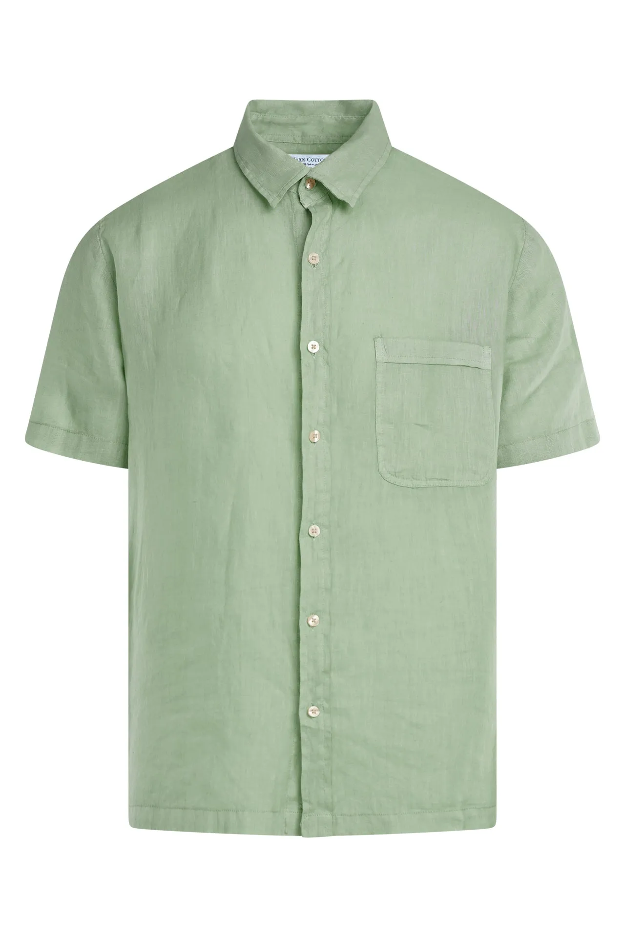 Short Sleeved Front Pocket Linen Shirt
