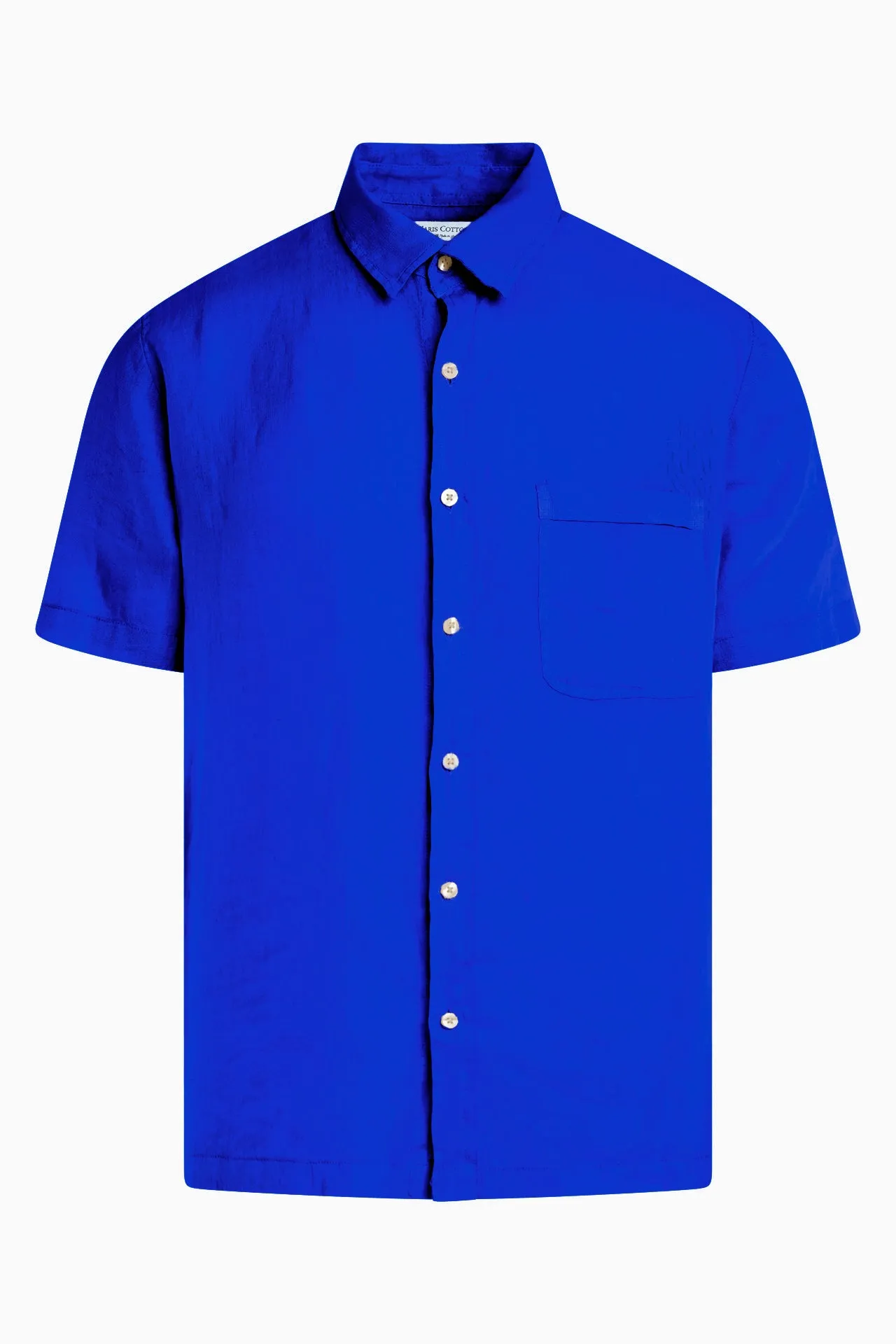 Short Sleeved Front Pocket Linen Shirt