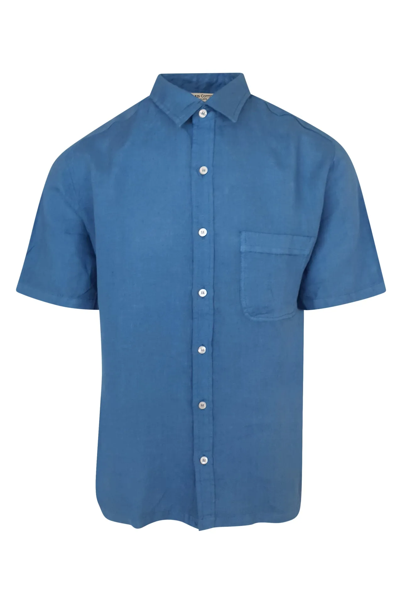 Short Sleeved Front Pocket Linen Shirt