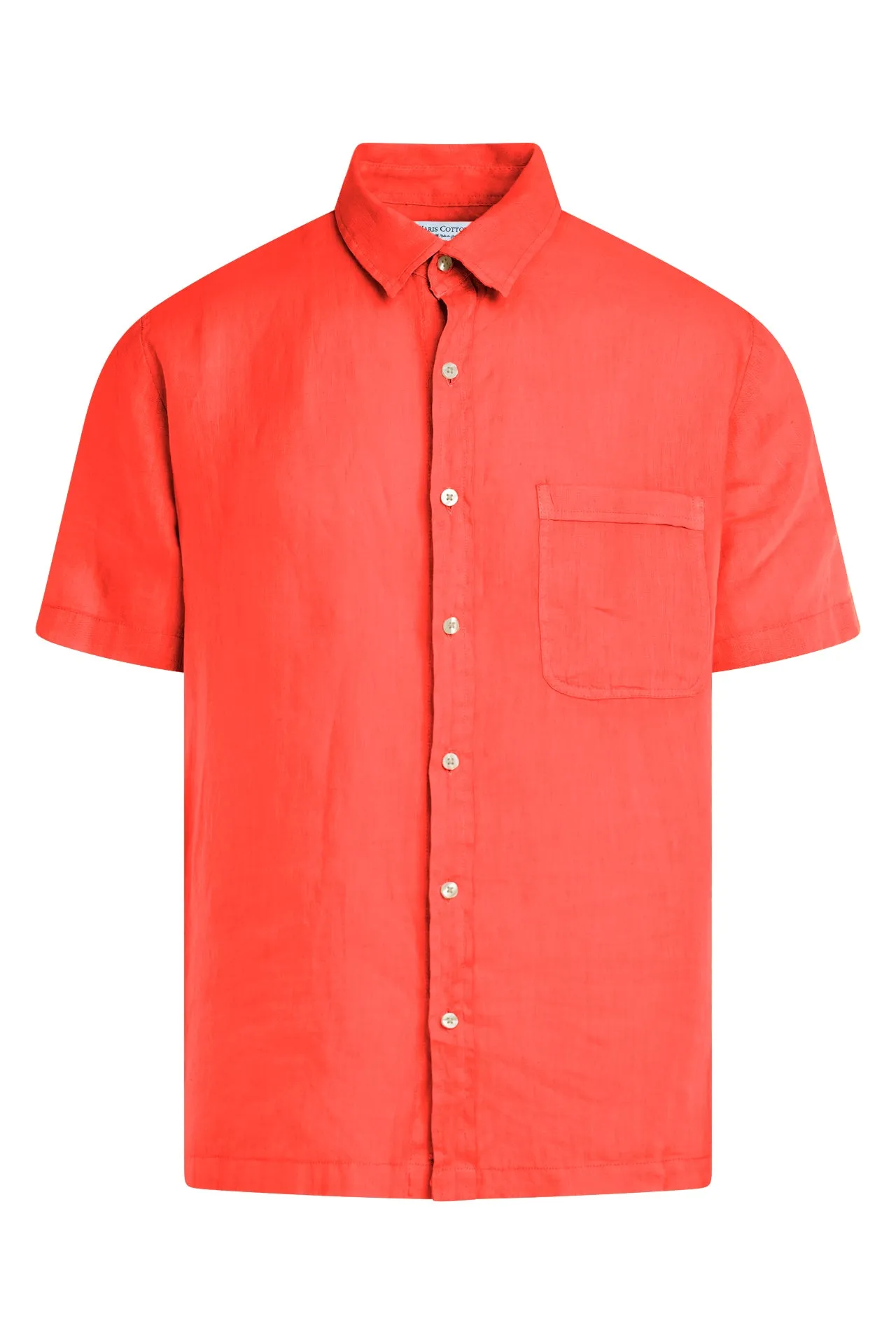 Short Sleeved Front Pocket Linen Shirt