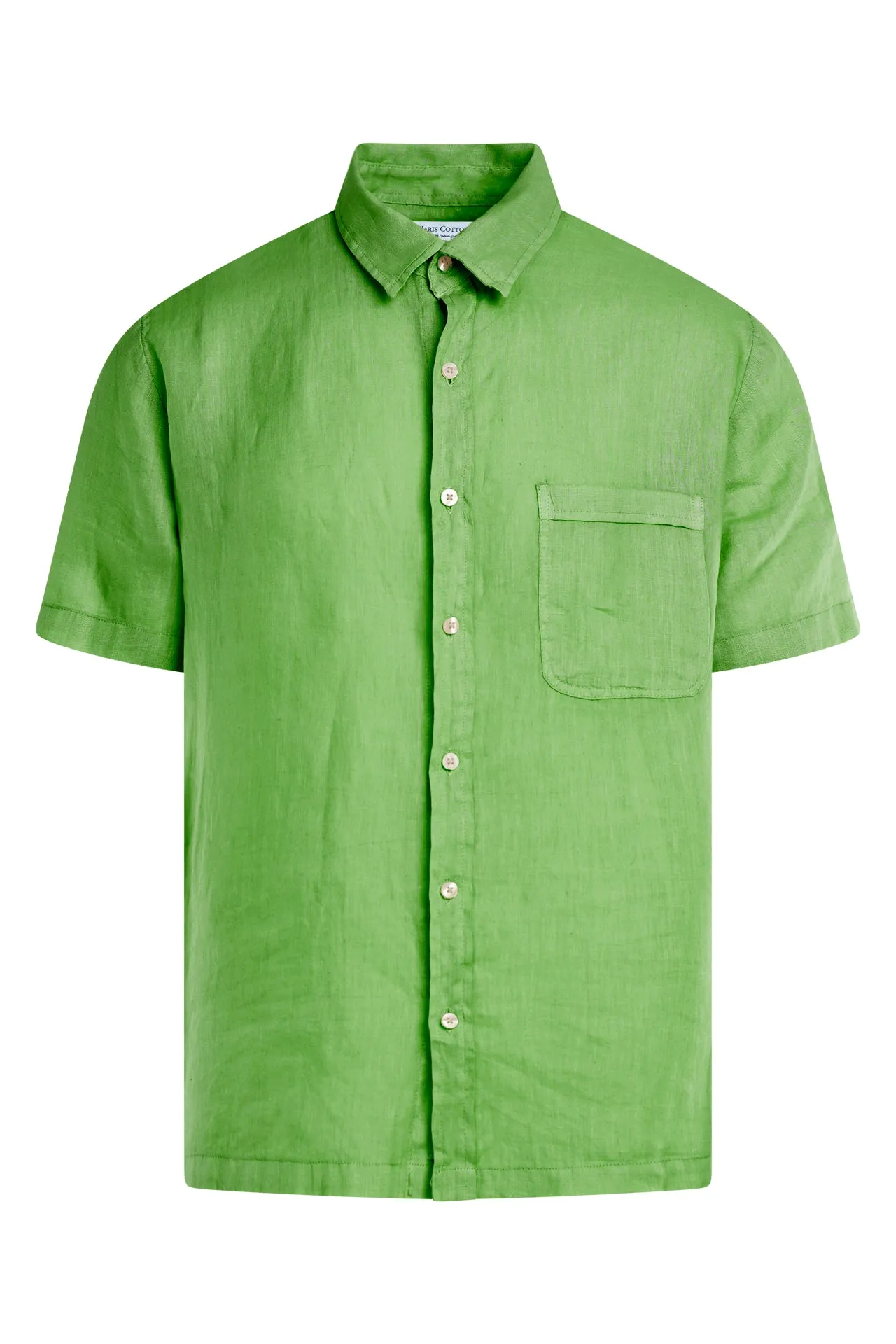 Short Sleeved Front Pocket Linen Shirt