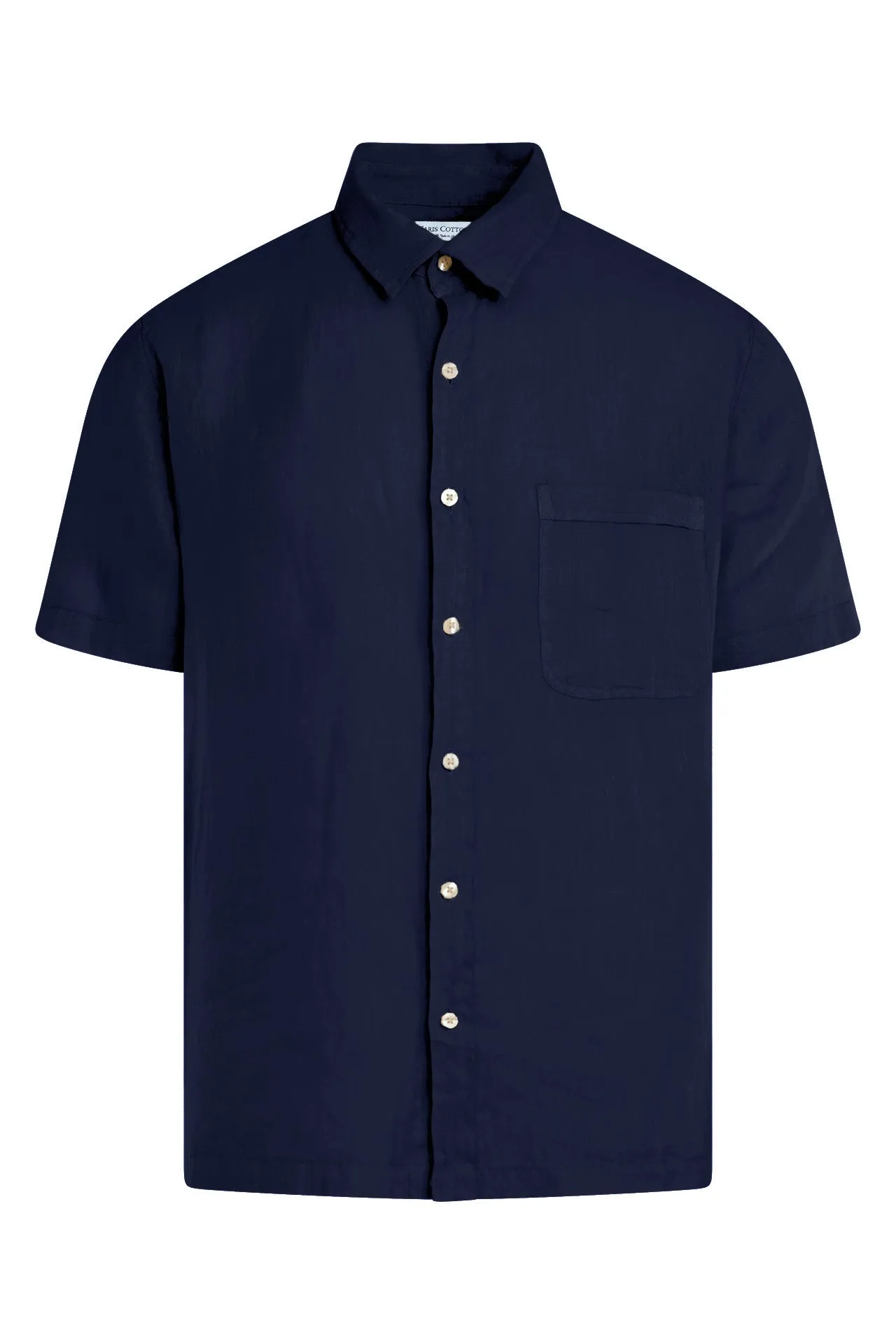 Short Sleeved Front Pocket Linen Shirt