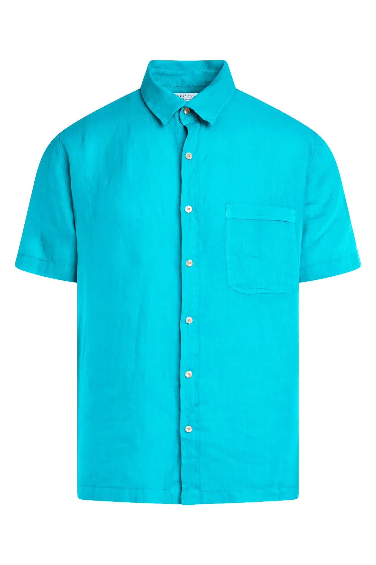 Short Sleeved Front Pocket Linen Shirt