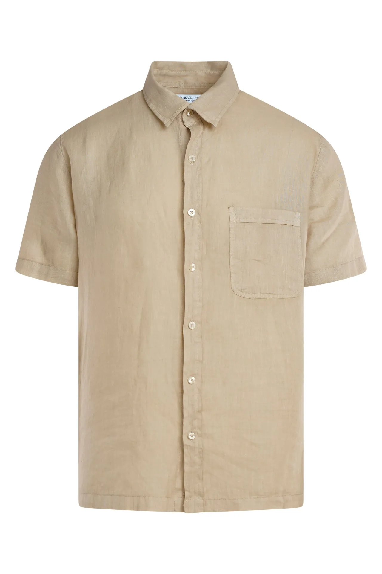 Short Sleeved Front Pocket Linen Shirt