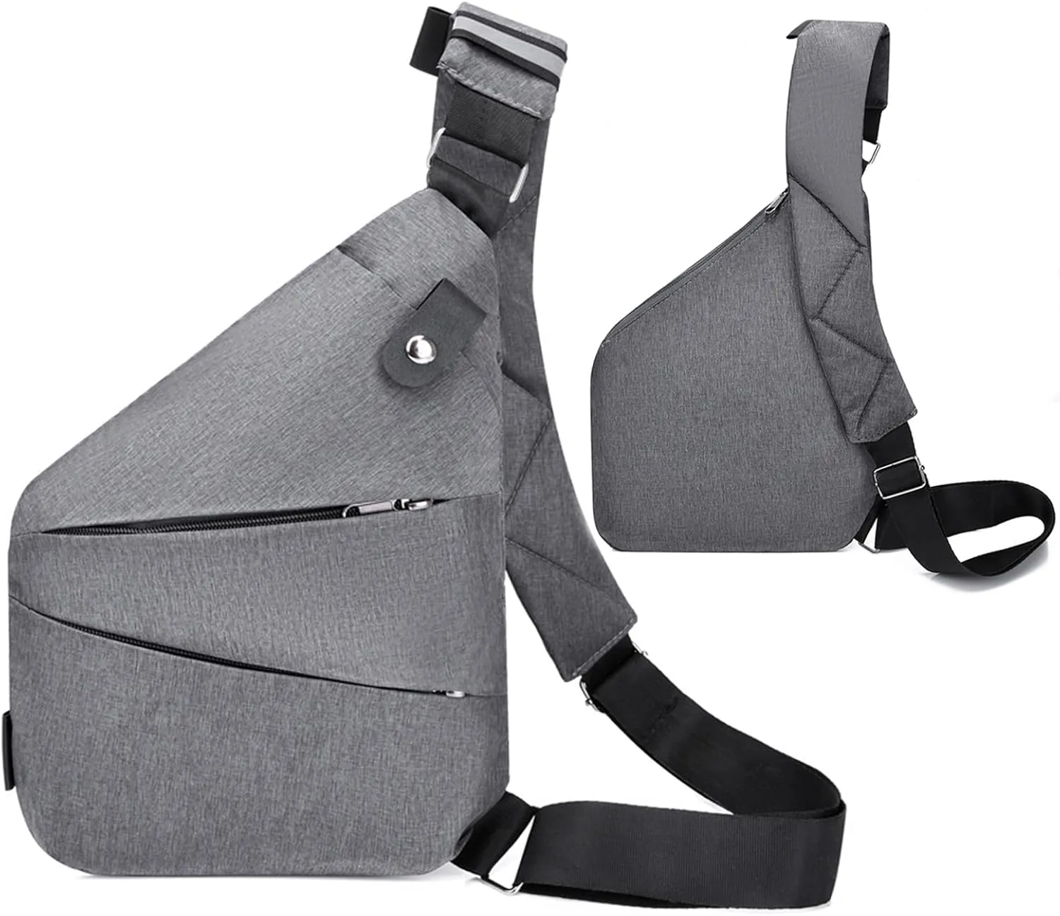 Shoulder Bag Black Grey Left Right Bag Anti-theft Crossbody Sling Bag