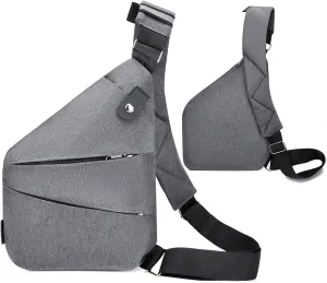 Shoulder Bag Black Grey Left Right Bag Anti-theft Crossbody Sling Bag