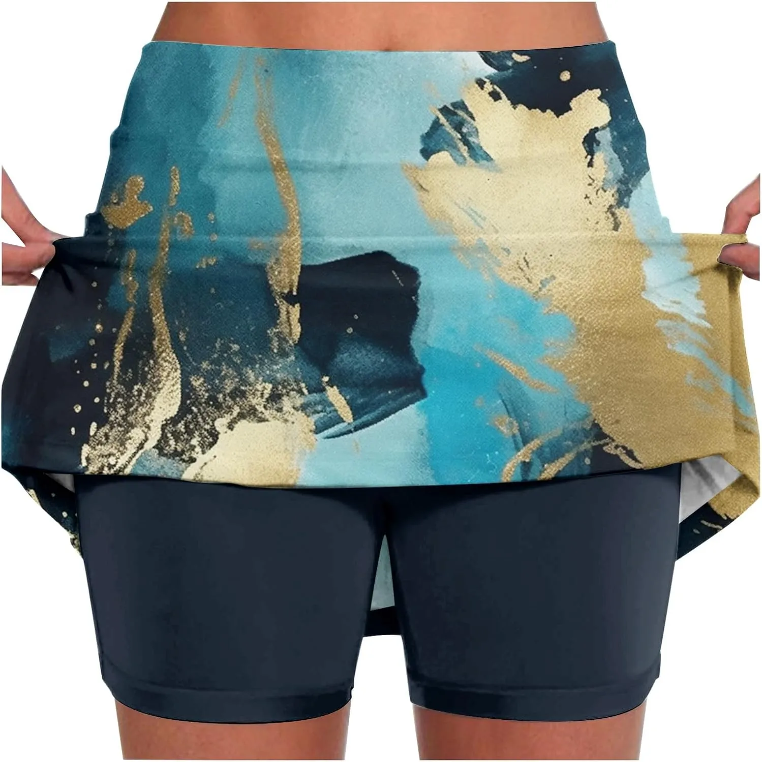 Skorts for Women High Waisted Athletic Tennis Skirt Shorts Lightweight Tummy Control Graphic Print 2025 Yoga Skirts