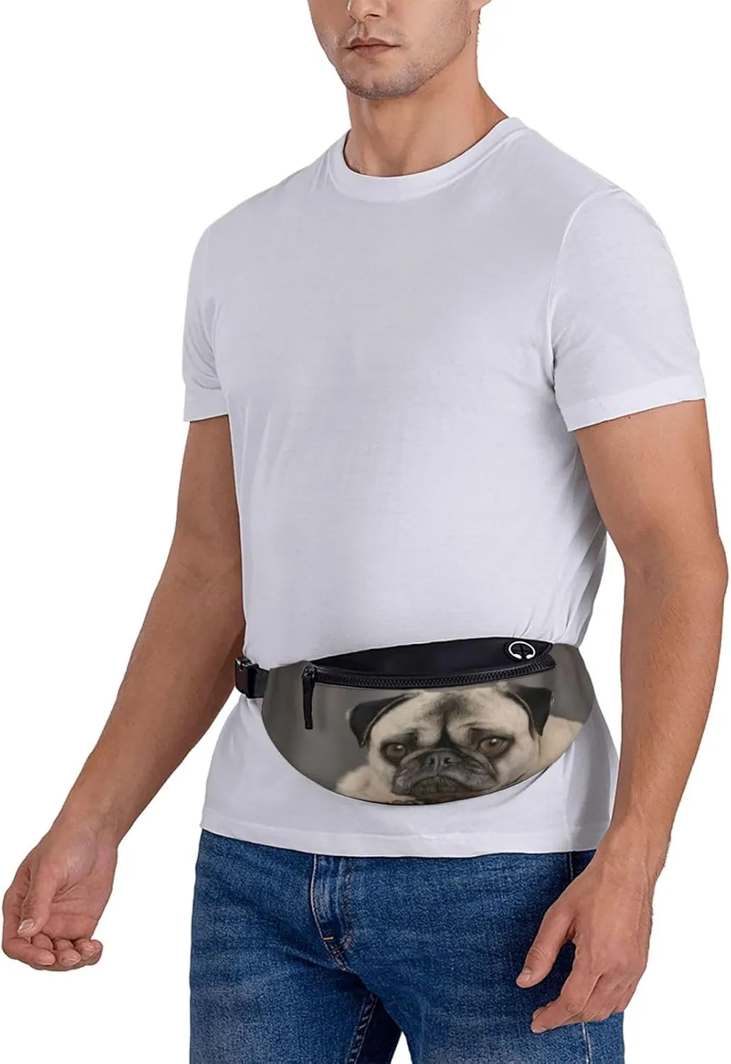Stylish 3d Lazy Dog Puppy Bumbags Waist Fanny Pack For Women Ladies Men Lightweight Bum Bag With Zip Pockets Adjustable Belt For Dog Walking Running Cycling Hiking Outdoor Sport