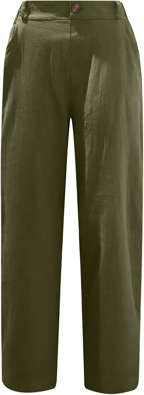 TARIENDY Womens Capri Pants Casual Summer Drawstring Elastic Waist Pant Comfy Lounge Beach Cropped Trousers with Pockets