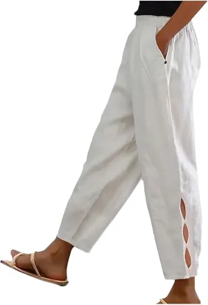 TARIENDY Womens Summer Pants Casual Drawstring Elastic Waist Trousers Loose Comfy Lightweight Beach Vacation Outfits 2025