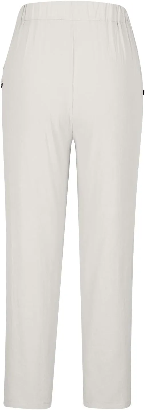TARIENDY Womens Summer Pants Casual Drawstring Elastic Waist Trousers Loose Comfy Lightweight Beach Vacation Outfits 2025