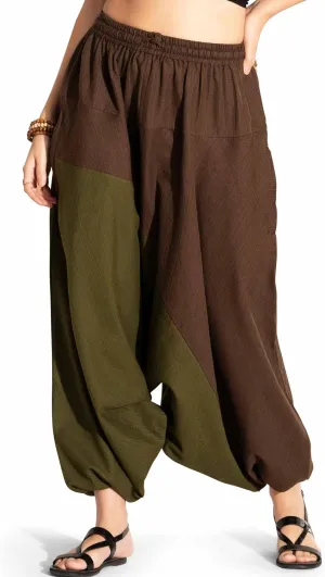 The Veshti Company Boho Wide Leg Yoga Pants Pyjama Parachute Pant with Pockets for Women Cotton Loose Flowy Lounge Harem Pant