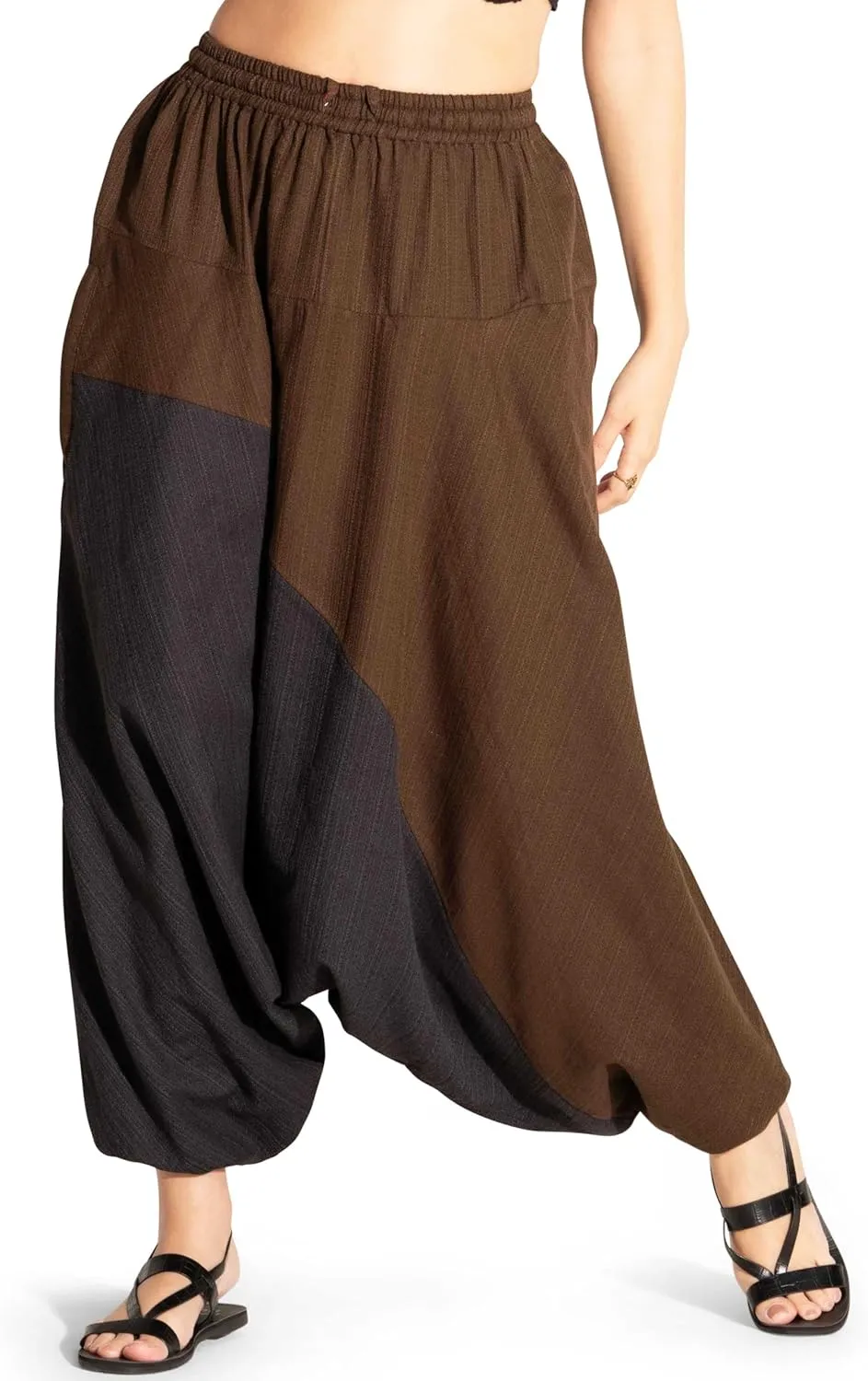 The Veshti Company Boho Wide Leg Yoga Pants Pyjama Parachute Pant with Pockets for Women Cotton Loose Flowy Lounge Harem Pant