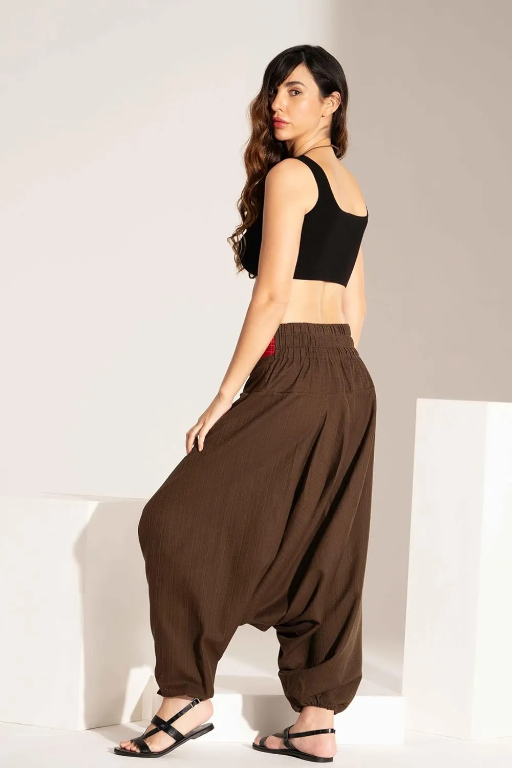 The Veshti Company Comfy Women's Yoga Harem Pants Elastic Waist Wide Leg Pants Loose Baggy Boho Clothes for Women