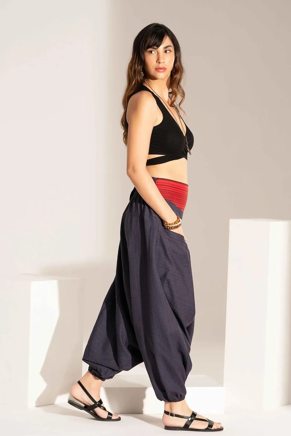 The Veshti Company Comfy Women's Yoga Harem Pants Elastic Waist Wide Leg Pants Loose Baggy Boho Clothes for Women