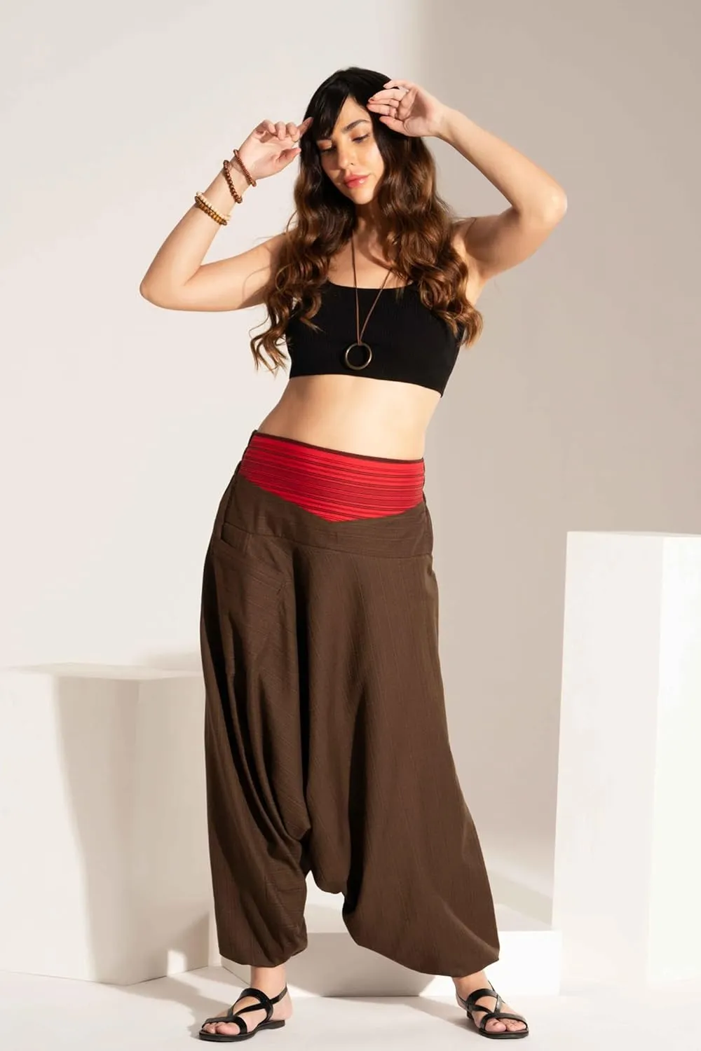 The Veshti Company Comfy Women's Yoga Harem Pants Elastic Waist Wide Leg Pants Loose Baggy Boho Clothes for Women