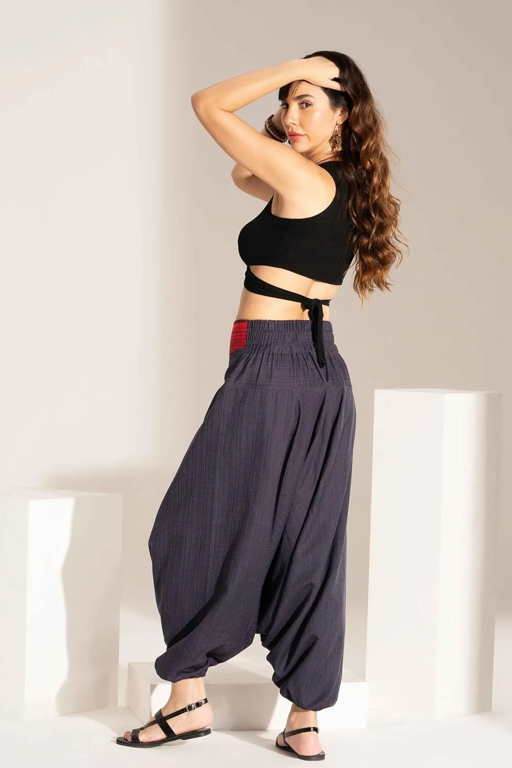 The Veshti Company Comfy Women's Yoga Harem Pants Elastic Waist Wide Leg Pants Loose Baggy Boho Clothes for Women