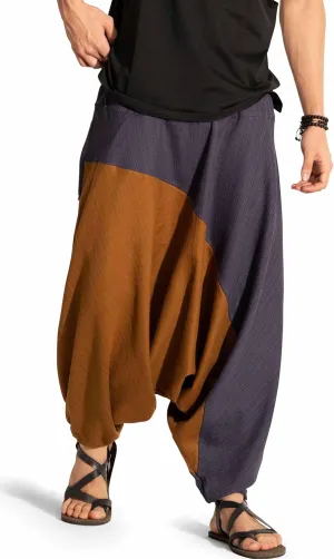 The Veshti Company Travel Hippie Parachute Pants for Men, Baggy Flowy Pants Lounge Yoga Harem Boho Music Festival Dance Pant