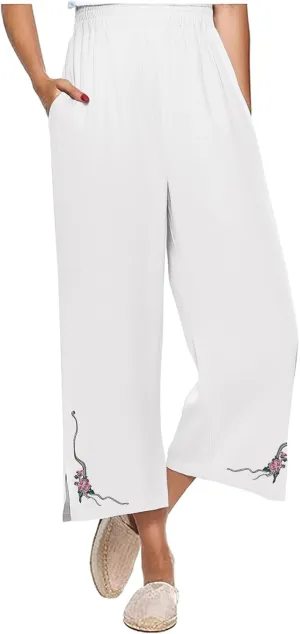 Trendy Pants for Women,Wwomens Casual Summer 2025 Drawstring Elastic High Waist Pant Comfy Side Pleated Trouser