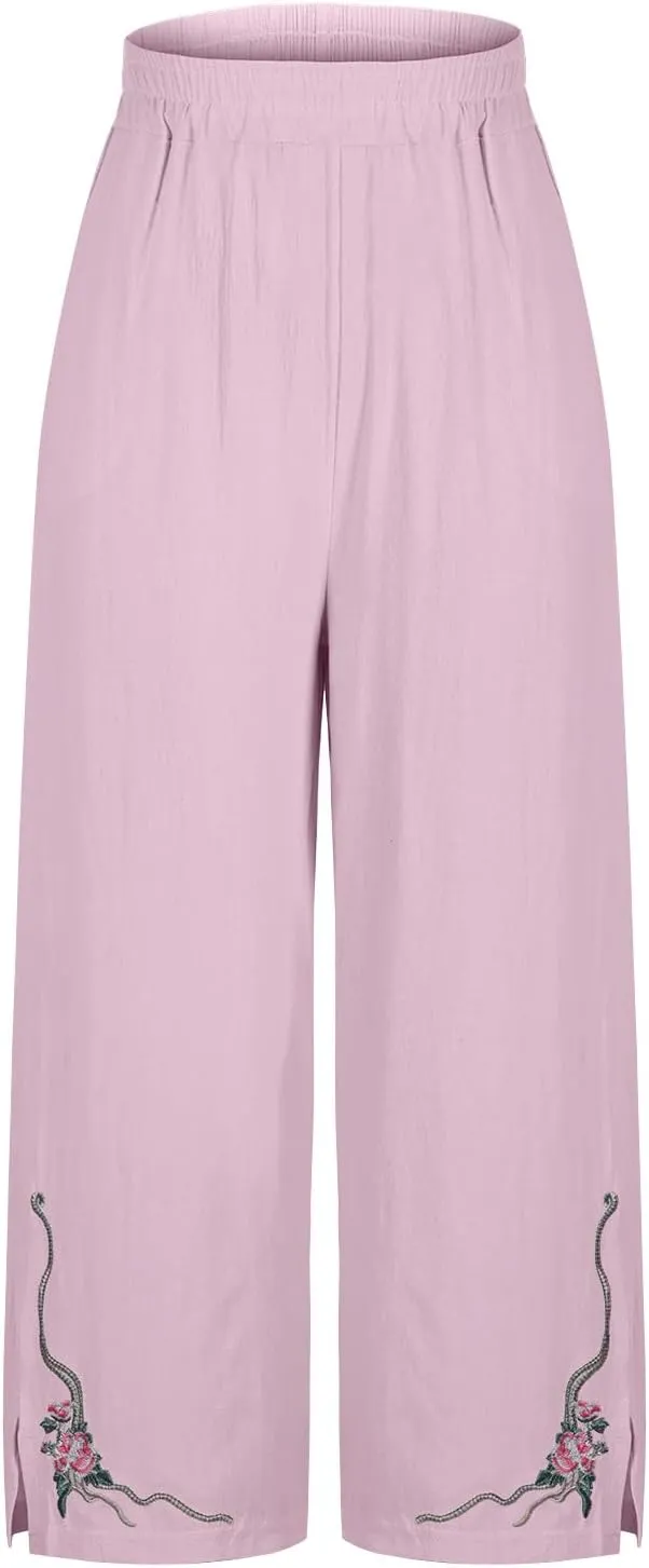 Trendy Pants for Women,Wwomens Casual Summer 2025 Drawstring Elastic High Waist Pant Comfy Side Pleated Trouser