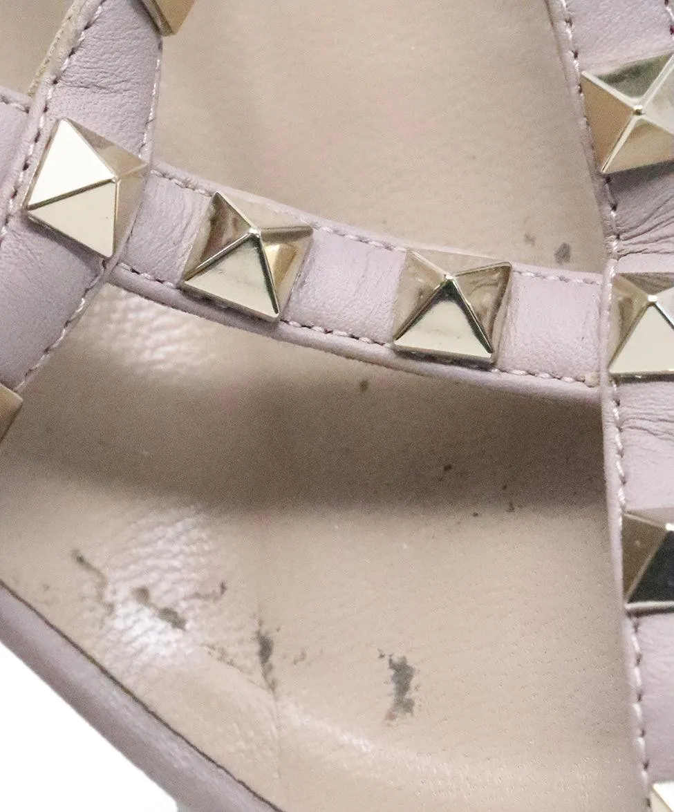 Valentino Mauve Studded Leather Heels sz 8